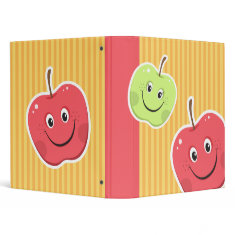 Smiling apple cartoon binder binder