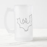 Smiling Bat. Black line illustration. Coffee Mug
