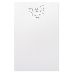 Smiling Bat. Black line illustration. Custom Stationery