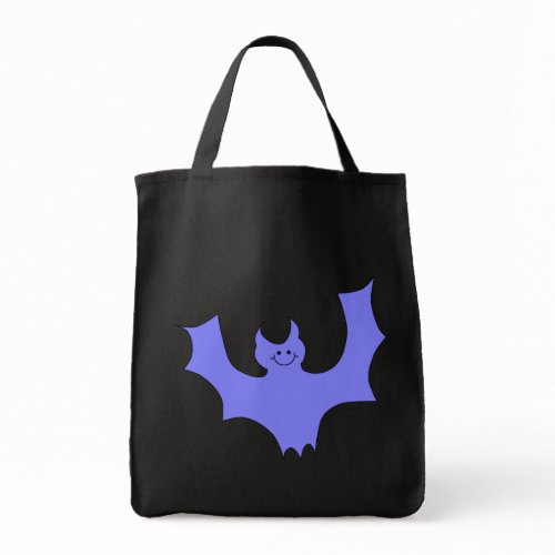 Smiling Bat. Blue Cartoon illustration. Custom bag