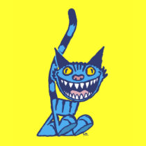 Smiling Blue Kitty cartoon Women T-shirt by Lioness_Graphics Smiling Blue Kitty cartoon Women T-shirt