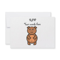 Smiling brown bear invites