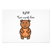 Smiling brown bear invites