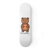 Smiling brown bear skate board deck