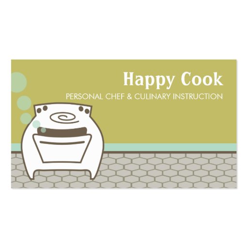 smiling bubble oven cooking baking business car... business card template