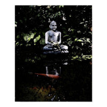 Smiling Buddha and Koi Poster posters