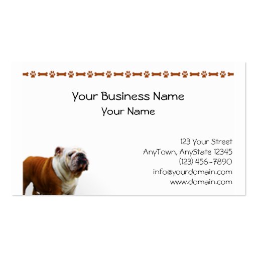 Smiling Bulldog Business Card Templates (front side)