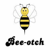 Smiling Bumble Bee Bee-otch Ornament Photo Cut Out