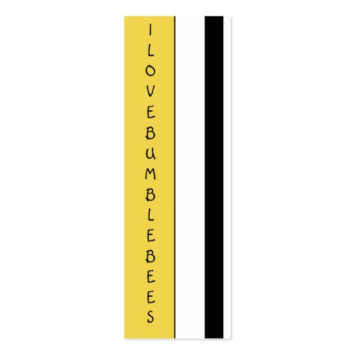 Smiling Bumble Bee Bookmark Business Card Template (back side)