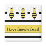 Smiling Bumble Bee Customizable Magnet