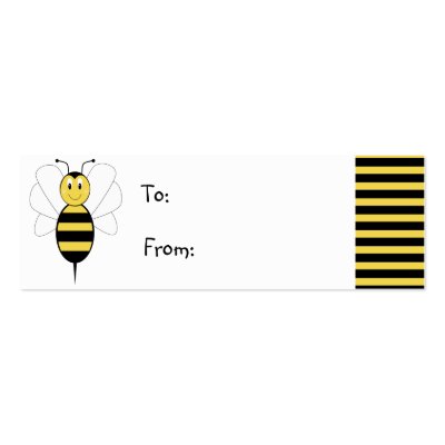 Smiling Bumble Bee Gift Tag Business Card Template by bugspot