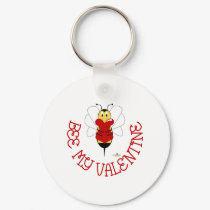 Smiling Bumble Bee Hugs Heart Bee My Valentine keychains