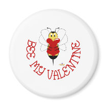 Smiling Bumble Bee Hugs Heart Bee My Valentine magnets by holidayhearth Smiling Bumble Bee Hugs Heart Bee My Valentine magnets
