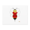 Smiling Bumble Bee Hugs Heart postcards