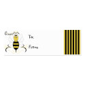 Smiling Bumble Bee Queen Bee Gift Tags