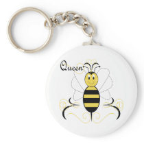 Smiling Bumble Bee Queen Bee Keychain
