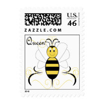 Smiling Bumble Bee Queen Bee Postage Stamp