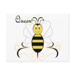 Smiling Bumble Bee Queen Bee Postcard