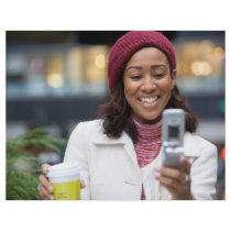 Smiling Business Woman with Cell Phone Custom Flyer
