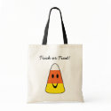 Smiling candy corn orange trick or treat Halloween bag
