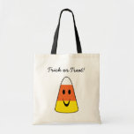 Smiling candy corn orange trick or treat Halloween Tote Bag