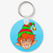 Smiling Christmas Elf keychains