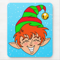 Smiling Christmas Elf mousepads