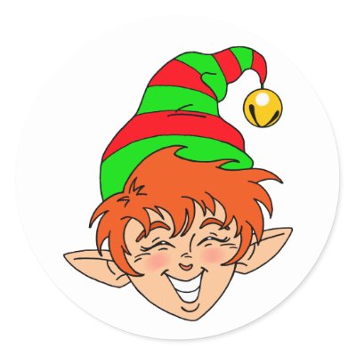 Smiling Christmas Elf stickers
