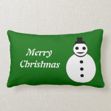Smiling Christmas Snowman Customizable Pillow