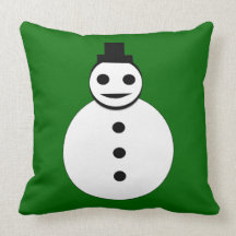 Smiling Christmas Snowman Pillow