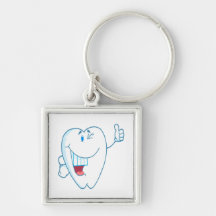 Smiling Clean Tooth Cartoon Character Thumbs Up.ai Key Chain