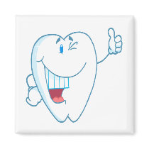 Smiling Clean Tooth Cartoon Character Thumbs Up.ai Magnet