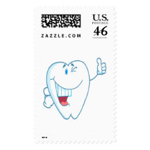 Smiling Clean Tooth Cartoon Character Thumbs Up.ai Stamp