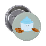 Smiling cookie jar surrounded by cookies pinback buttons