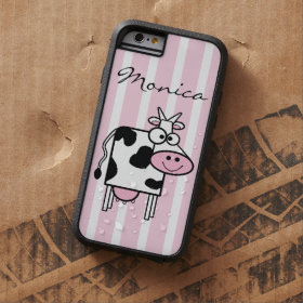 Smiling Cow Girly Animal Print Monogrammed iPhone 6 Case