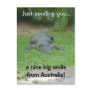 Smiling crocodile postcard