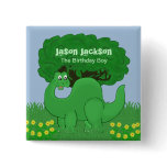 Smiling Dinosaur Birthday Button