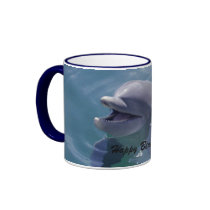 Smiling Dolphin  Happy Birthday! Coffee Mug