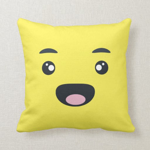 smirking emoji pillow