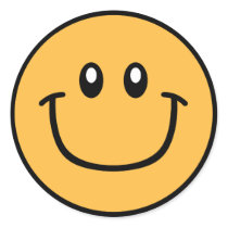Smiling Face Stickers Orange 0003