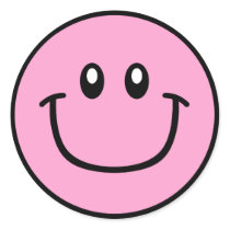 Smiling Face Stickers Pink 0003