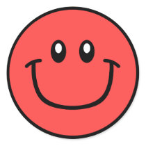 Smiling Face Stickers Red 0003