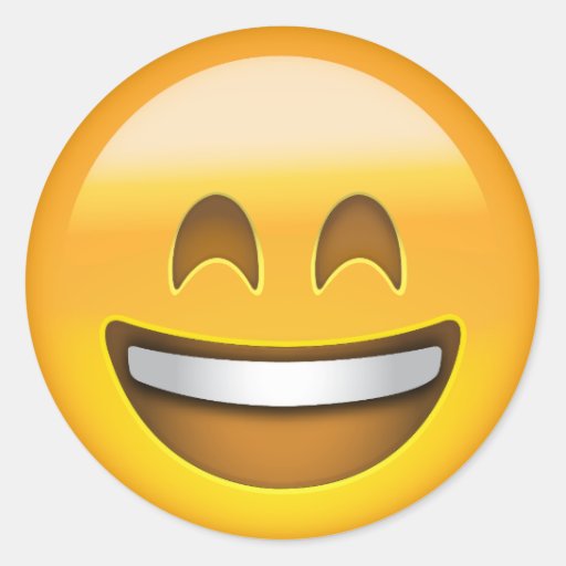 Smiling Face With Open Mouth And Smiling Eyes Emoji Classic Round Sticker 