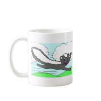 Smiling Flying Skunk mugs by alcbalcb Smiling Flying Skunk mugs
