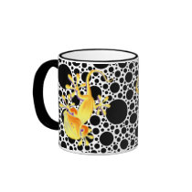 Smiling Gecko - black dots Coffee Mug