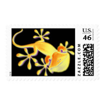 Smiling Gecko - black Postage Stamps