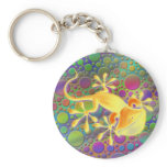 Smiling Gecko - coloured dots Keychain