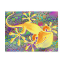 Smiling Gecko - coloured dots Postcards