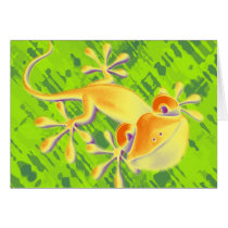 Smiling Gecko - green pattern Card