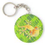 Smiling Gecko - green pattern Keychains